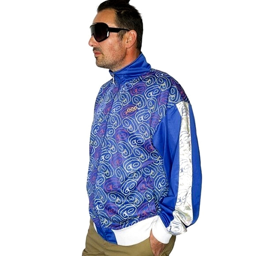 Gino Green Global Zip Up Hip Hop 80's 90's Retro Vintage Sweatshirt Jacket